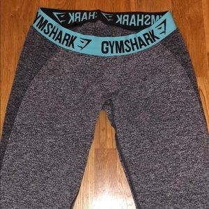 GYMSHARK FLEX LEGGING CHARCOAL MARL/PALE TURQUOISE